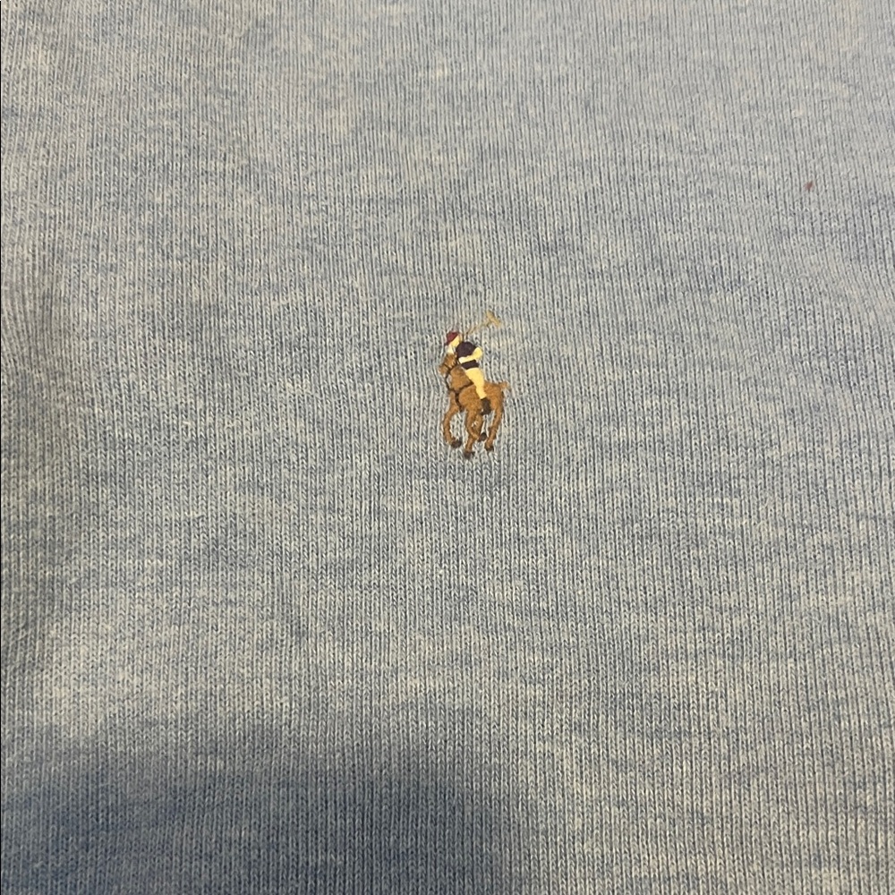 Ralph Lauren 1/4 zip  Light Blue Sweater large super soft - Picture 3 of 5